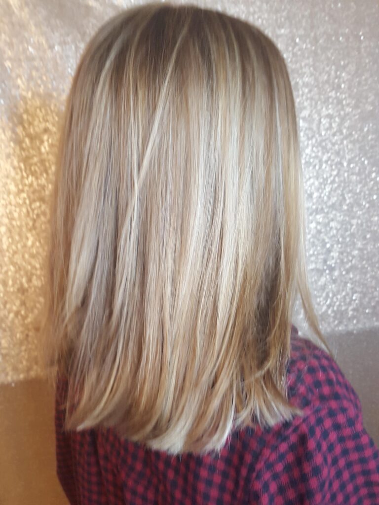 Dimensional blonde highlights